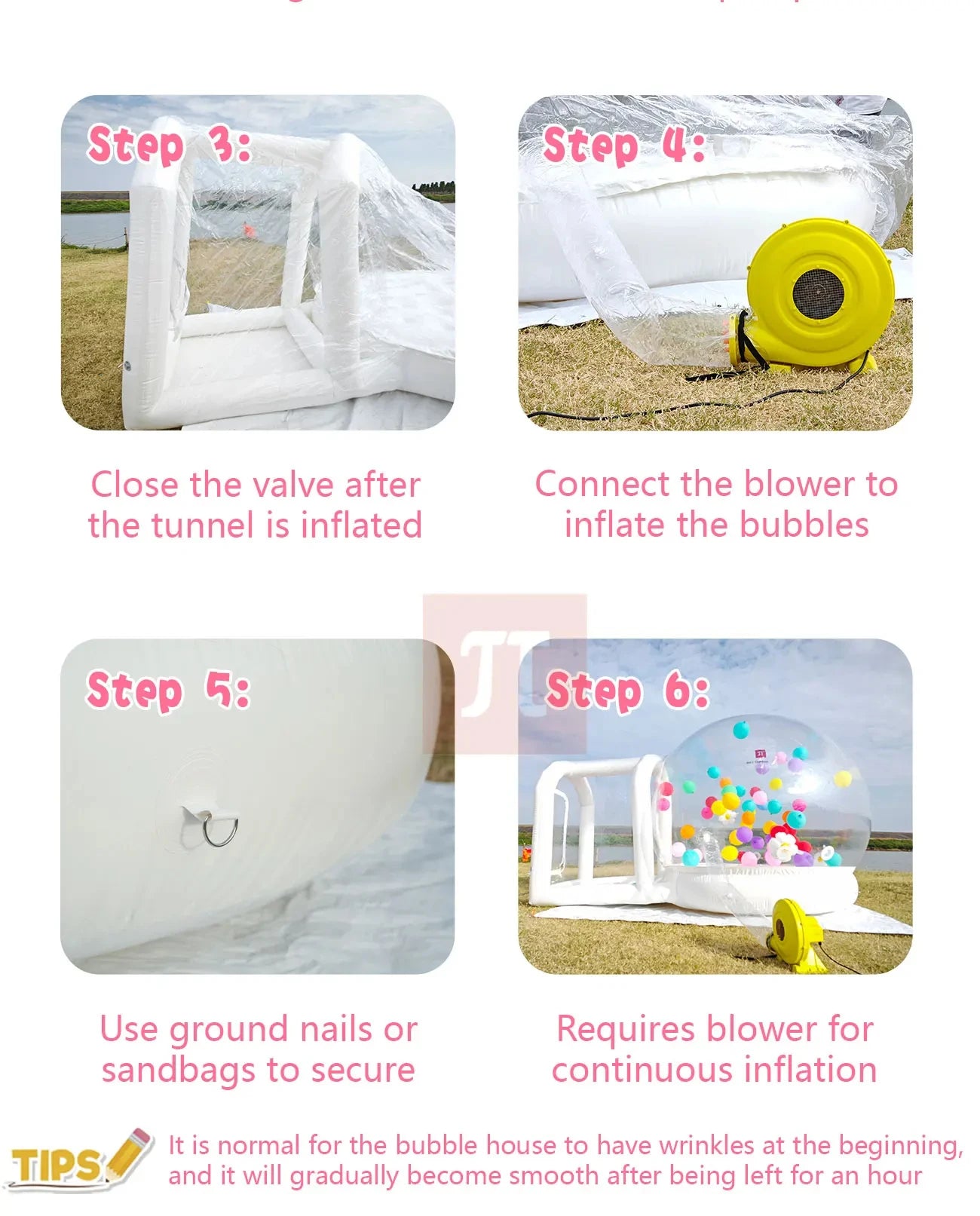 Inflatable bubble house, inflatable trampoline, white inflatable castle, inflatable trampoline toy, free shipping to Brazil