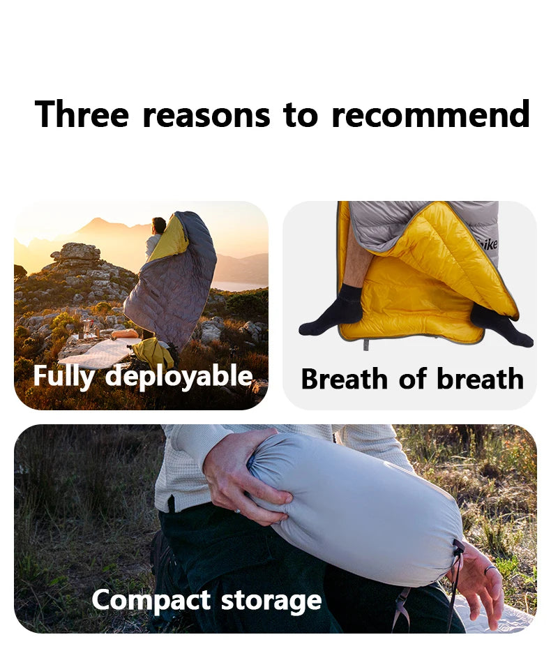 Naturehike Duck Down Sleeping Bag CW400 CW700 Adult Outdoor Camping Winter Thickened Cold Lightweight Sleeping Bag