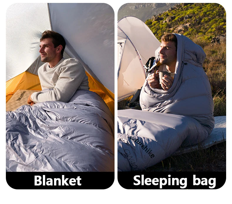 Naturehike Duck Down Sleeping Bag CW400 CW700 Adult Outdoor Camping Winter Thickened Cold Lightweight Sleeping Bag