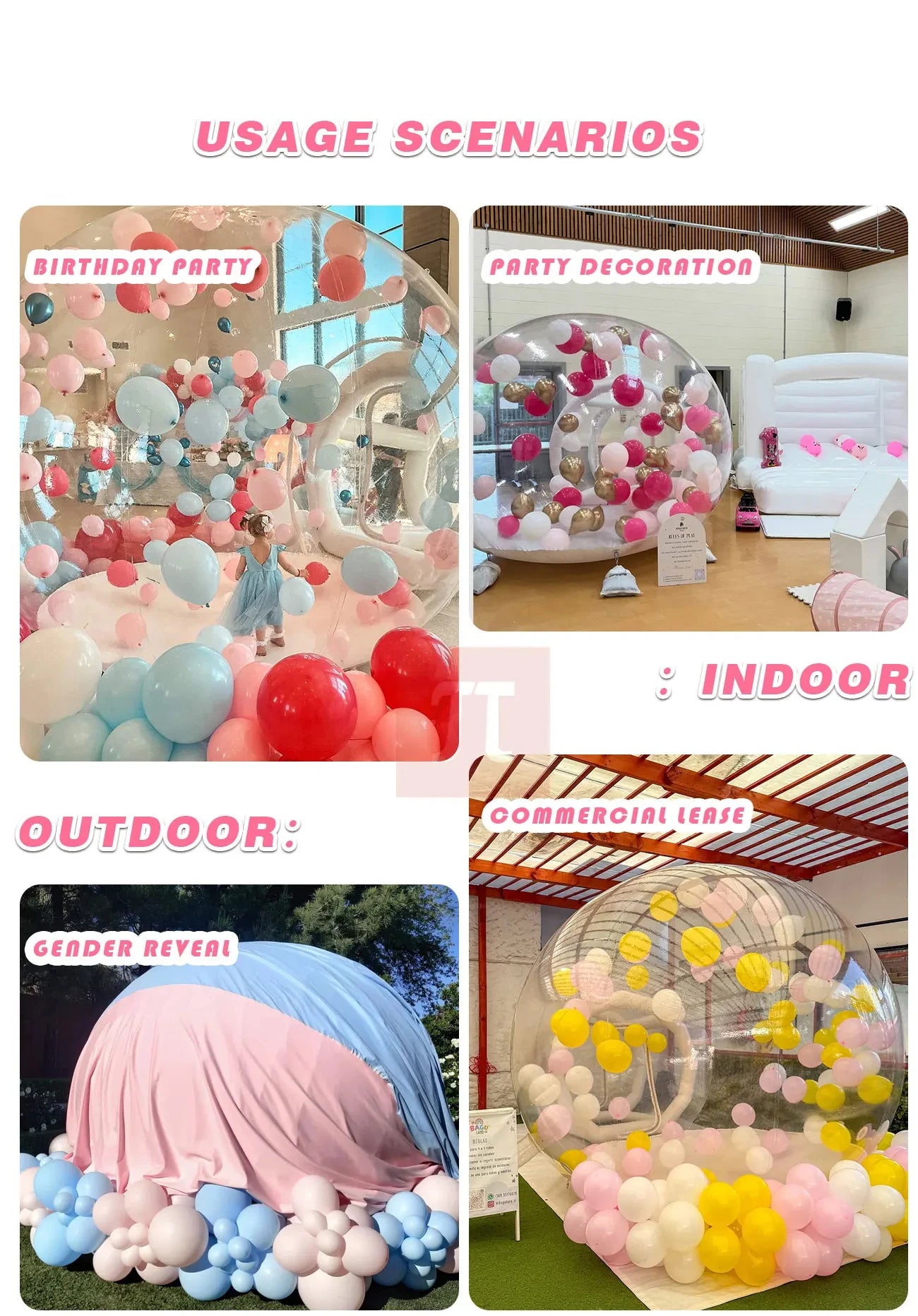 Inflatable bubble house, inflatable trampoline, white inflatable castle, inflatable trampoline toy, free shipping to Brazil