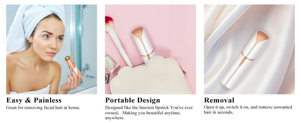 Facial Hair Remover for Women - as Seen on TV Painless Face Shaver - Electric Hair Removal Device for Face Lips Peach Fuzz