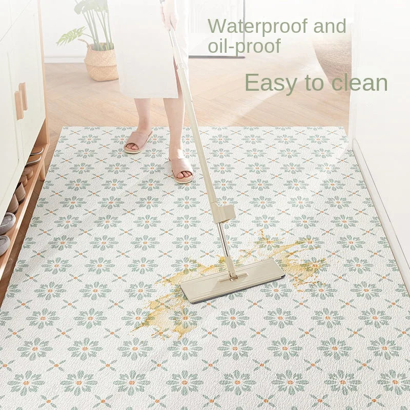 Minimalist Style Carpets Pvc Leather Washable Carpet Living Room Bedroom Cloakroom Rugs Balcony Kitchen Waterproof Non-slip Rug