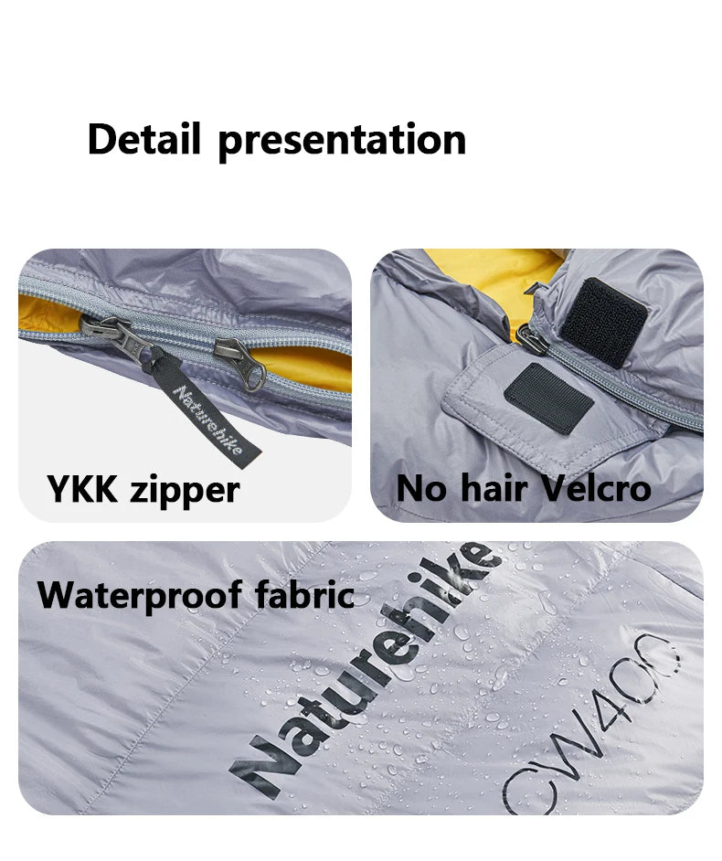 Naturehike Duck Down Sleeping Bag CW400 CW700 Adult Outdoor Camping Winter Thickened Cold Lightweight Sleeping Bag