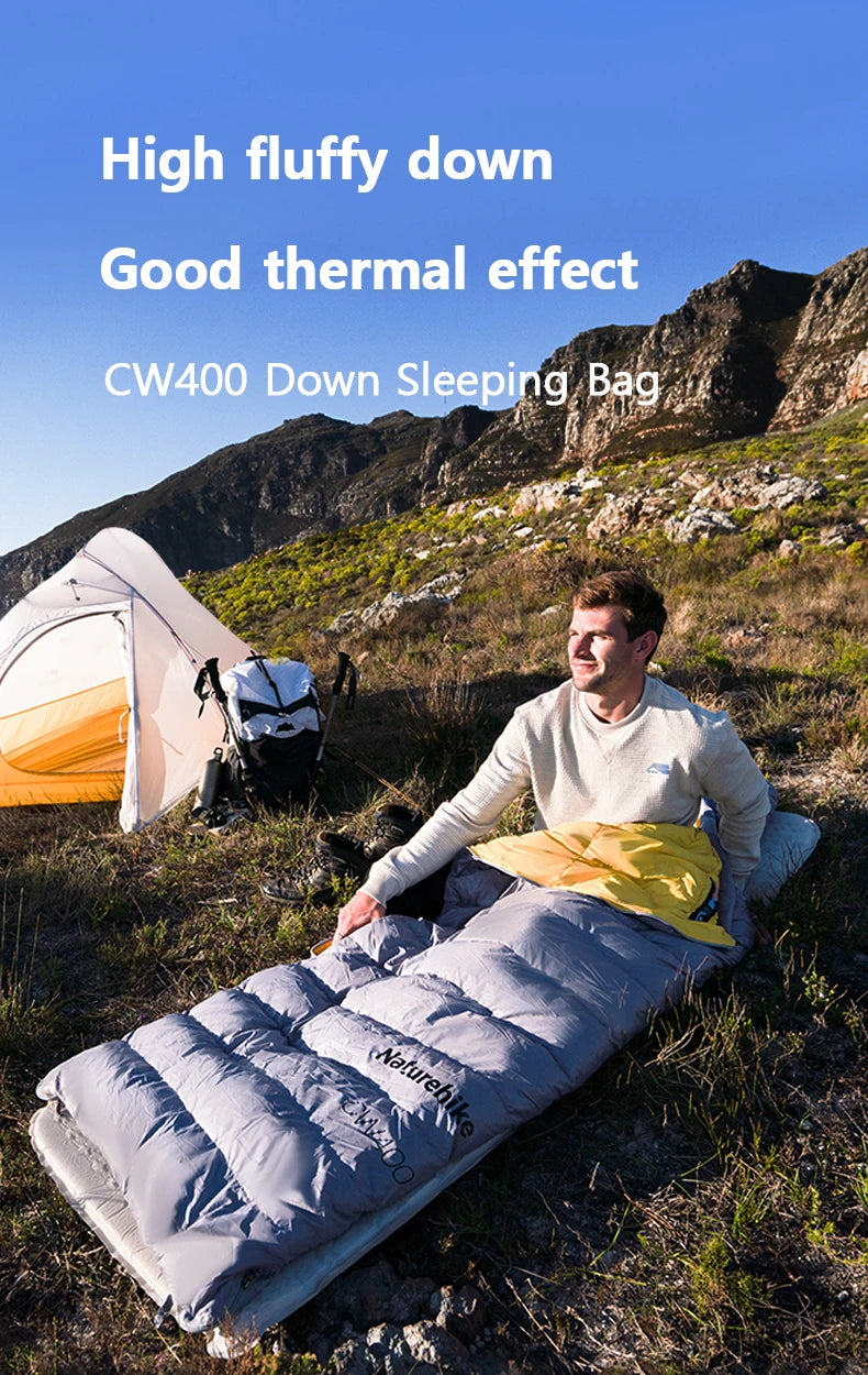 Naturehike Duck Down Sleeping Bag CW400 CW700 Adult Outdoor Camping Winter Thickened Cold Lightweight Sleeping Bag