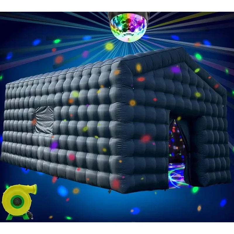 Cube Nightclub Inflatable  Tent Portable Disco Light Nightclub Tent Party Pavilion Square Gazebo House for Outdoor Events