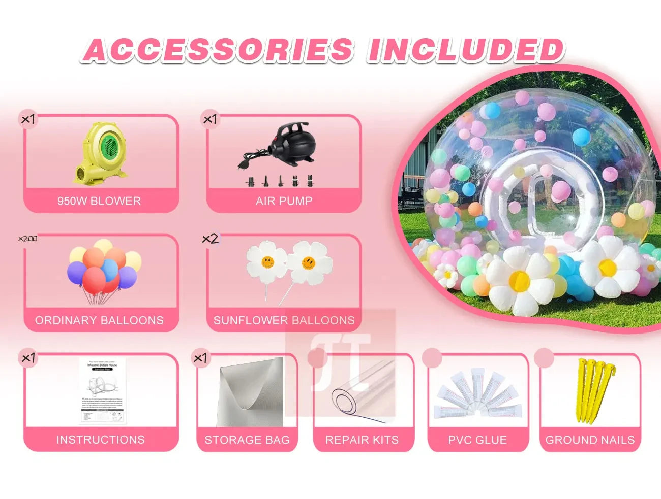 Inflatable bubble house, inflatable trampoline, white inflatable castle, inflatable trampoline toy, free shipping to Brazil