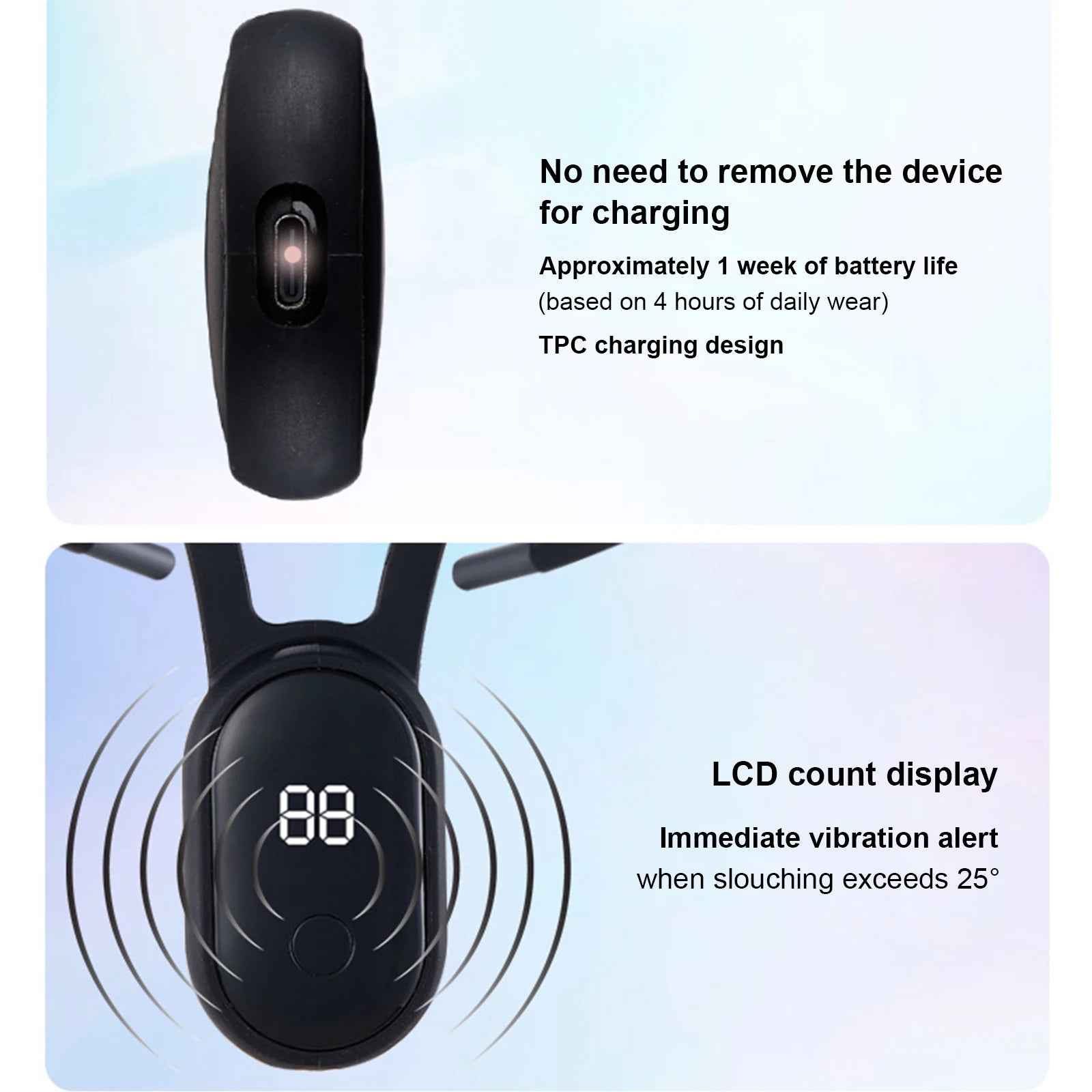 Smart Posture Corrector Back Straightener Realtime Scientific Posture Training Monitoring Neck Hump Corrector Vibration Reminder